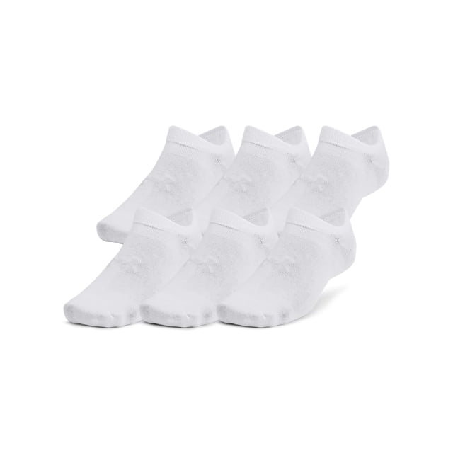 Pack de 6 calcetines Under Armour Essential No Show, unisex, blancos