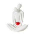 thumbnail image 2 of deevoka Couple Sculptures Crafts Ceramic Lover Statue for Bedroom Living Room Office, 2 of 9
