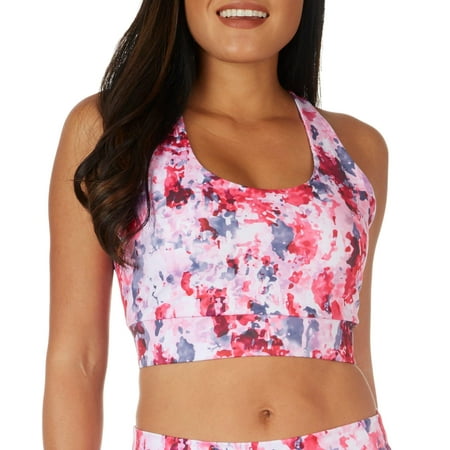 

Brisas Womens Raspberry Mash Comfort Cross Back Sport Bra Large Pink multi