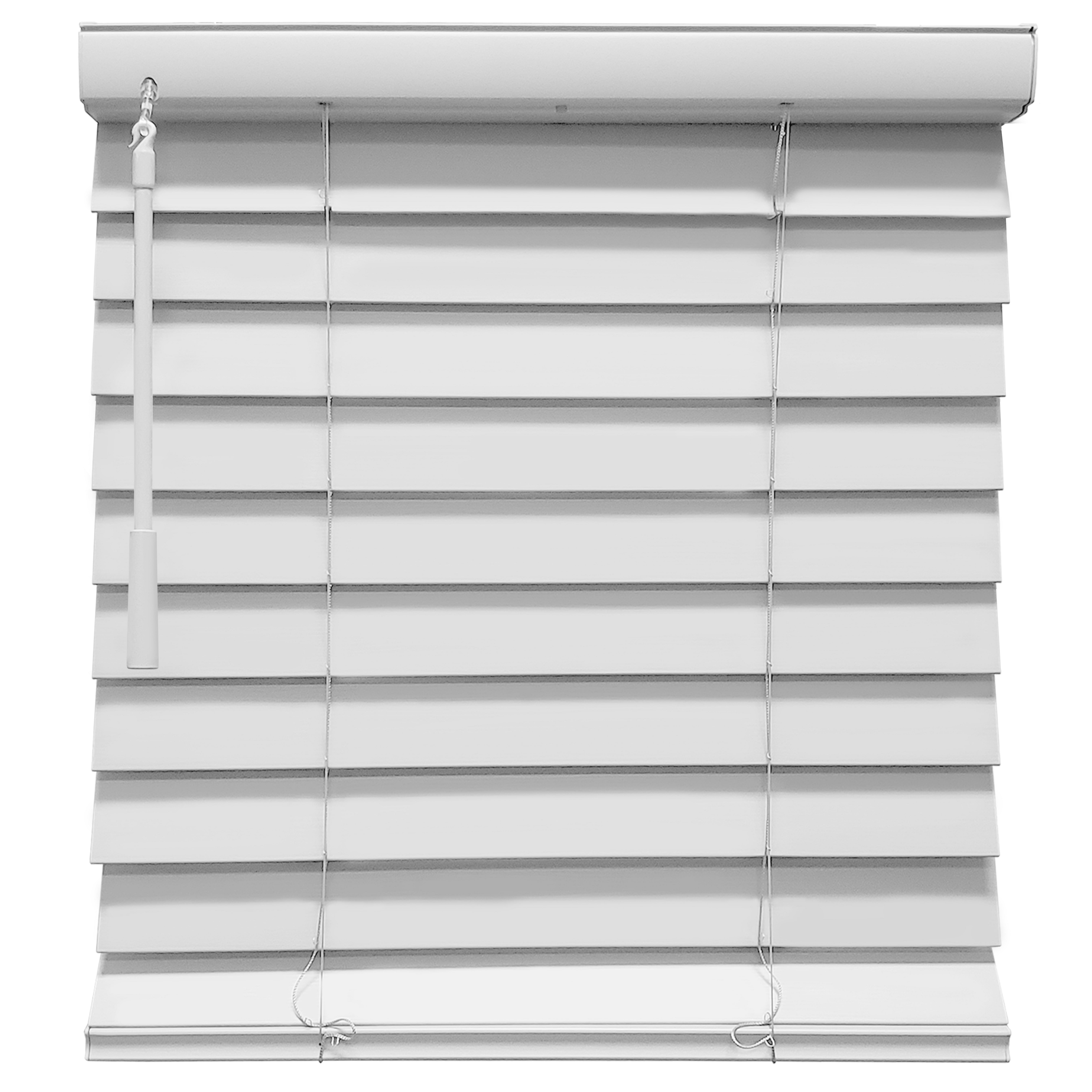 Luxe Cordless Faux Wood Blinds, Designer White