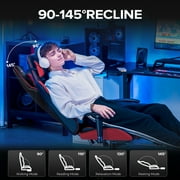 GTPLAYER Gaming Chair, Ergonomic Office Desk Chair with Lumbar Support, PU Leather, Footrest & Adjustable Headrest, Red
