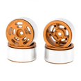 thumbnail image 3 of 4PCS 1.0in Metal Wheel Rims for 1/24 1/18 RC Crawler Car Axial SCX24 AX24 FCX24 Enduro24 TRX4M,Dual-Hole 5-Spokes Orange, 3 of 4