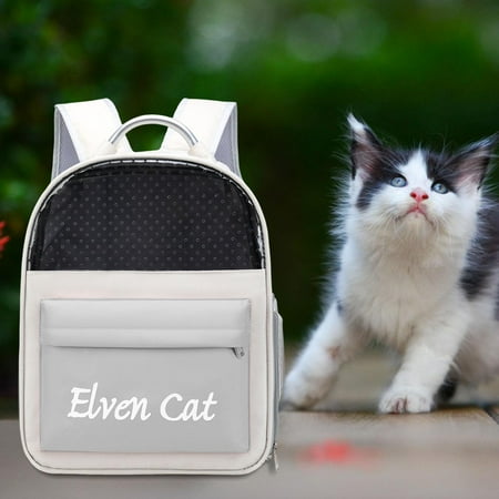 Breathable Pet Travel Carrier  Large Ventilate Shoulder Bag Backpack  Cat   for Outdoor Hiking Walking Camping Small Animals Grey