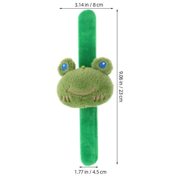 PAMINGONO Frog Slap Bracelet Plush Green Wristband Wallet Wearable Kids Birthday Parties 1Pack