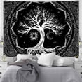 thumbnail image 4 of Árbol de la vida Tapiz Trippy Mandala Tapiz de pared Hippie Luna y Sol Tapiz Negro Galaxia Estrellas Tapiz Colorido Místico Bohemio Boho Tapiz Colgante de pared para el hogar Namotu CZJJ-ZC120-1, 4 of 6