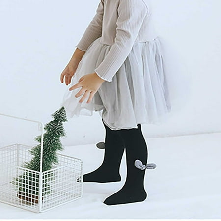 

AURIGATE Clearance! Baby Girls Socks Baby Toddler Kids Bow Stockings Girls Socks Solid Color French Rib Leggings Girls Long Socks Step Pants
