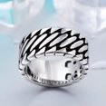 thumbnail image 6 of K-KED Braided Cuba Chain Ring Vintage Men Stainless Steel Motor Chain Biker Punk Ring-11, 6 of 7
