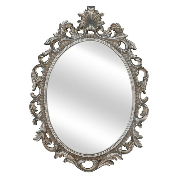 Simon's Shop Silver Wall Mirror Oval Mirror for Wall Decor, Makeup Mirror, Vintage Home Decor