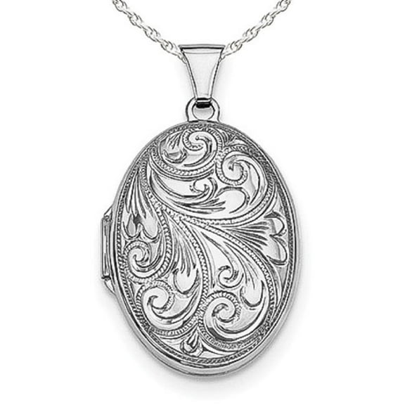 PicturesOnGold.com Sterling Silver Oval Picture Locket Necklace Unisex Adult Pendants - 3/4 x 1 inch