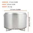 thumbnail image 5 of AOILE 27 Inch Smokeless Fire Pit - Portable Stainless Steel Camping Stove with Stand & Removable Ash Pan | Ideal for Outdoor Wood Burning | H: 11.5 in, 26.9 lbs, 5 of 9