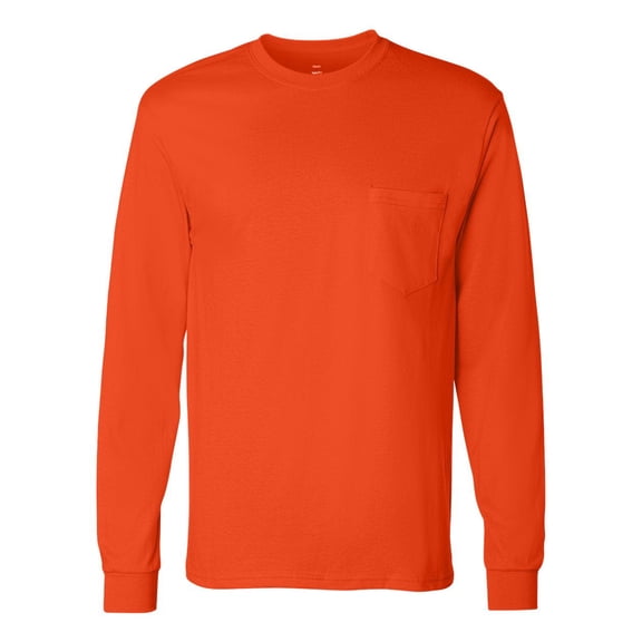Hanes Authentic Long Sleeve Pocket T-Shirt for Men