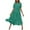Mint Green, variant on DeHolifer Women's Summer Dress Midi Crewneck Solid Color Dresses Casual Loose Trendy Ruffle Tiered Flowy Boho Beach Dress Army Green S