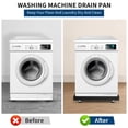 thumbnail image 5 of Heavy-Duty Carbon Steel Washing Machine Drain Pan 24x24 Inch – No Drainage Holes, 4 Stainless Steel Adjustable Anti-Vibration Feet, Rust-Proof Floor Leak Protection Tray – Easy Install – Black, 5 of 8
