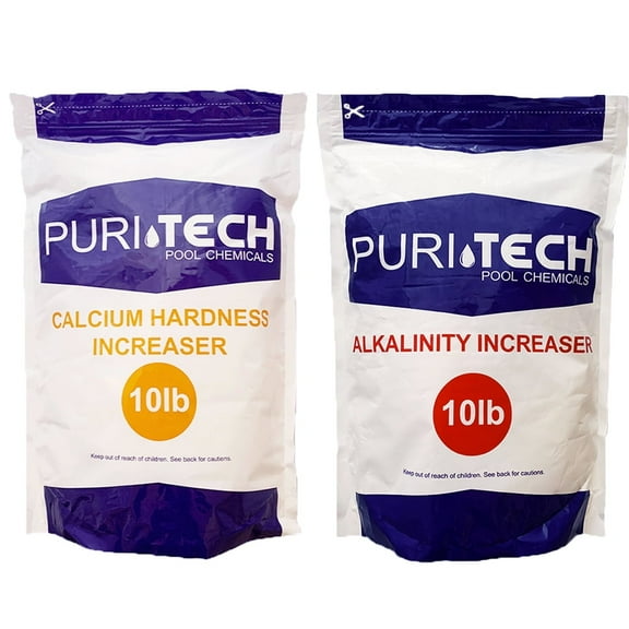 Puri Tech Chemical 10 lb Calcium Hardness Increaser & 10 lb Alkalinity Increaser