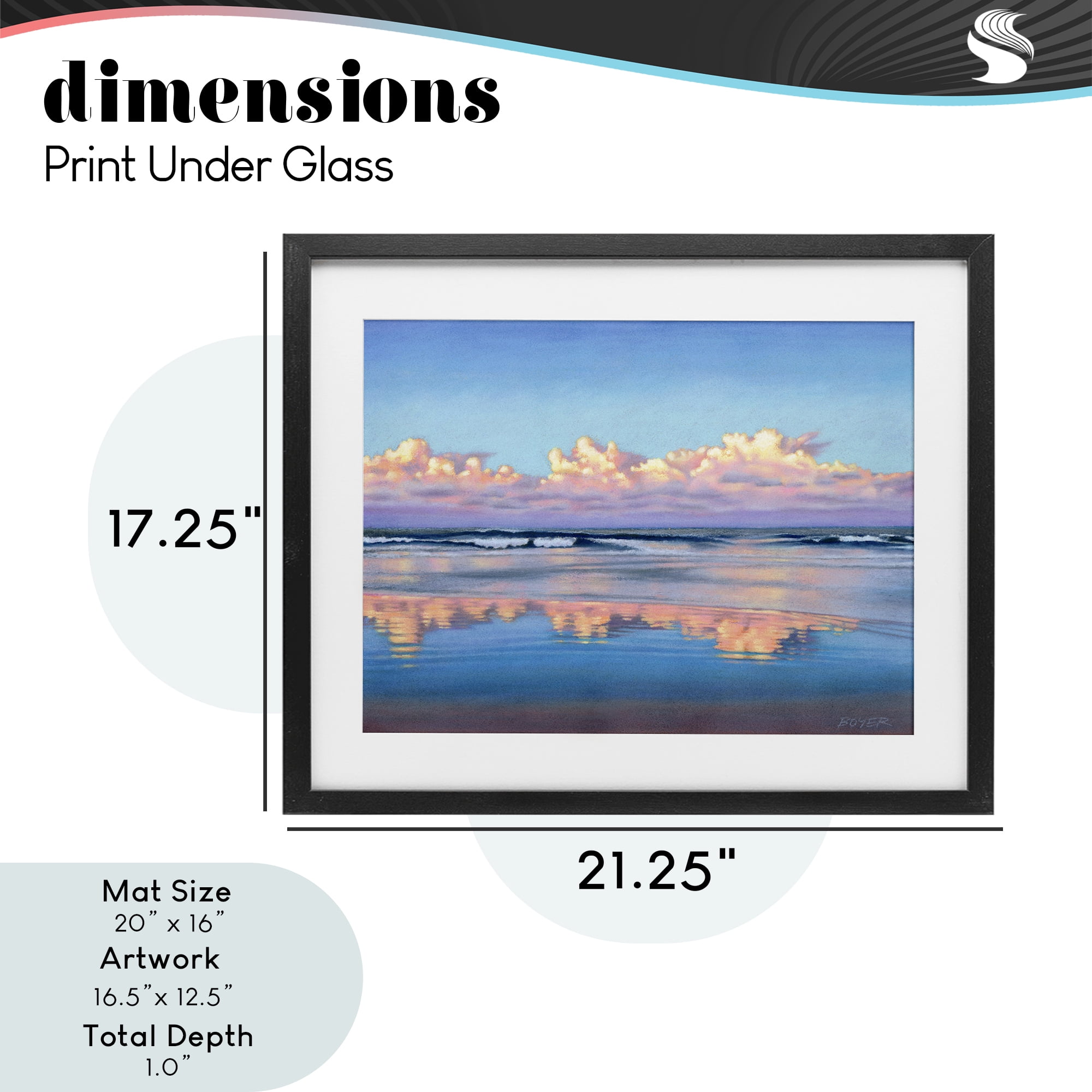 Stupell Industries Cloud Illusions Reflection Black Framed Print Under Glass, design by Susy Boyer