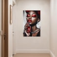 thumbnail image 2 of AVOI Red African American Wall Art Black Women Art Wall Decor Elegant Woman Canvas Prints Fashion Charm Girl Poster for Female Bedroom Home Unframe: 16x24in, 2 of 5
