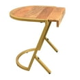 thumbnail image 3 of The Urban Port 17 Inch Side End C Table, Natural Mango Wood Top with Drop Edge, Iron Gold Angled Frame, 3 of 5