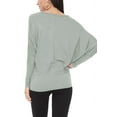 thumbnail image 3 of Women's Solid Long Sleeve Jersey Dolman Style Boat Neck Casual Tee Top S-3XL, 3 of 3