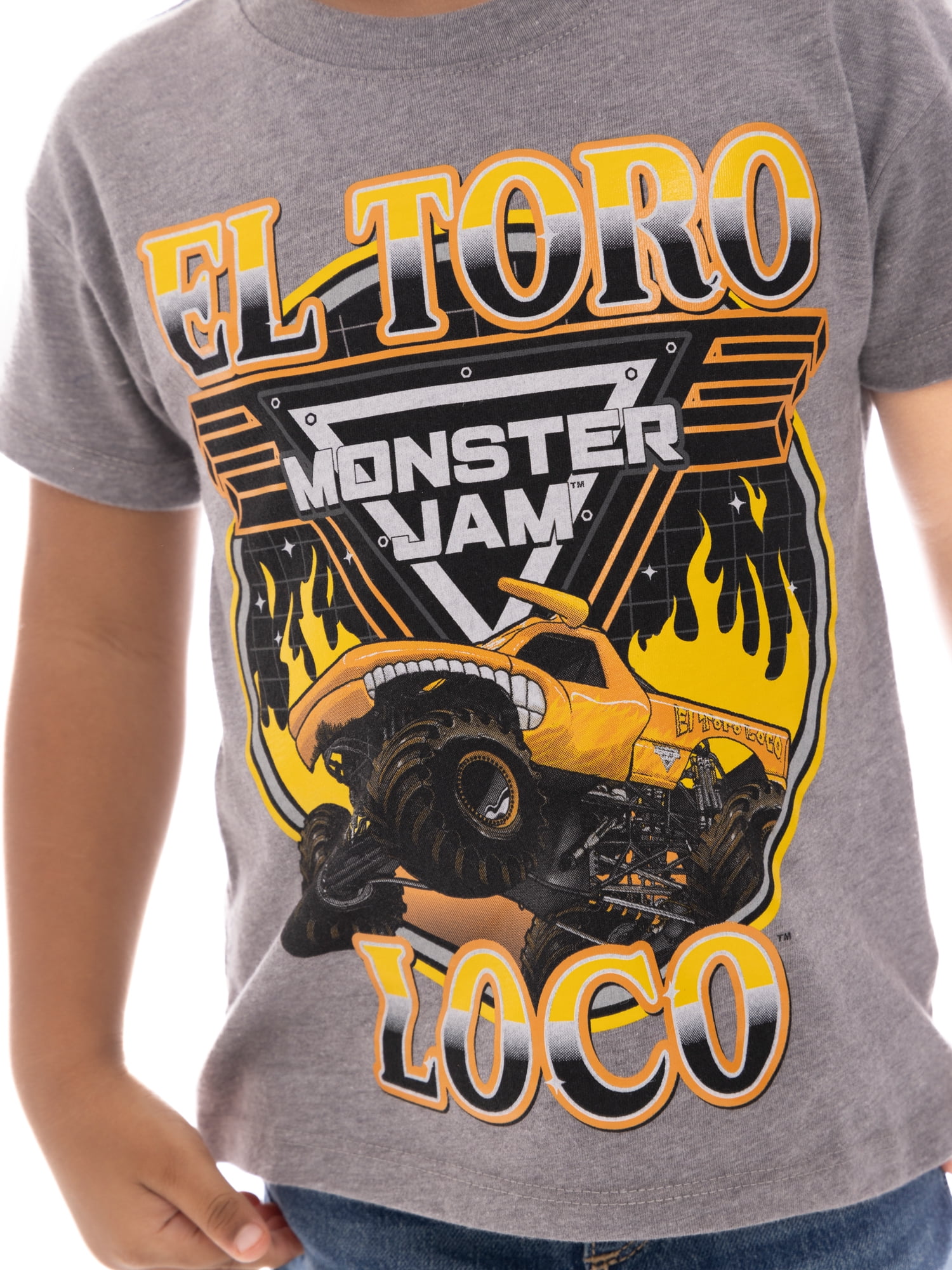 Monster Jam Toddlers’ El Torro Cotton Graphic Tee with Short Sleeves, Sizes 12M-5T