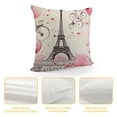 thumbnail image 4 of GOSMITH  Pink Eiffel Tower Throw Pillow Covers  Pink Paris Lovers Square Pillowcase Decorative Cushion Covers for Sofa Bedroom Cushion Home Decor Set of, 4 of 5