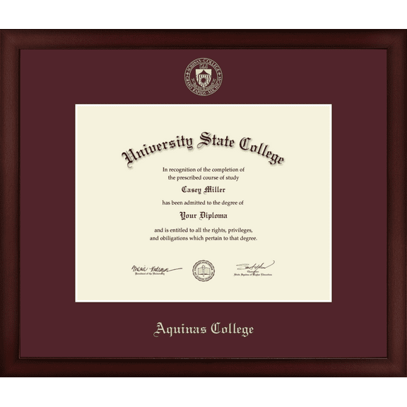Aquinas College in Michigan Diploma Frame, Document Size 11" x 8.5"