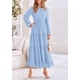 thumbnail image 5 of Vestido largo PRETTYGARDEN para mujer, elegante, con lunares suizos, azul claro, 5 of 9