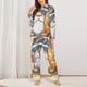 thumbnail image 2 of Balery Hello Summer Cute Gnome Conjunto de Pijama con Estampado para Mujer, Conjunto de Dos Piezas con Manga Larga, Ropa de Dormir Suave con Bolsillos, Pijamas Cómodos-Large, 2 of 7