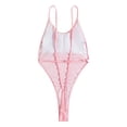 thumbnail image 3 of Sngxgn Women's Swimsuit Tummy Control Deep V Neck Double Straps Crisscross Back Tie Bathing Suit(Pink,L), 3 of 8