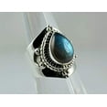 thumbnail image 3 of Navya Craft Labradorite Pear 925 Sterling Silver Handmade Women Statement Ring Size 7.0, 3 of 4