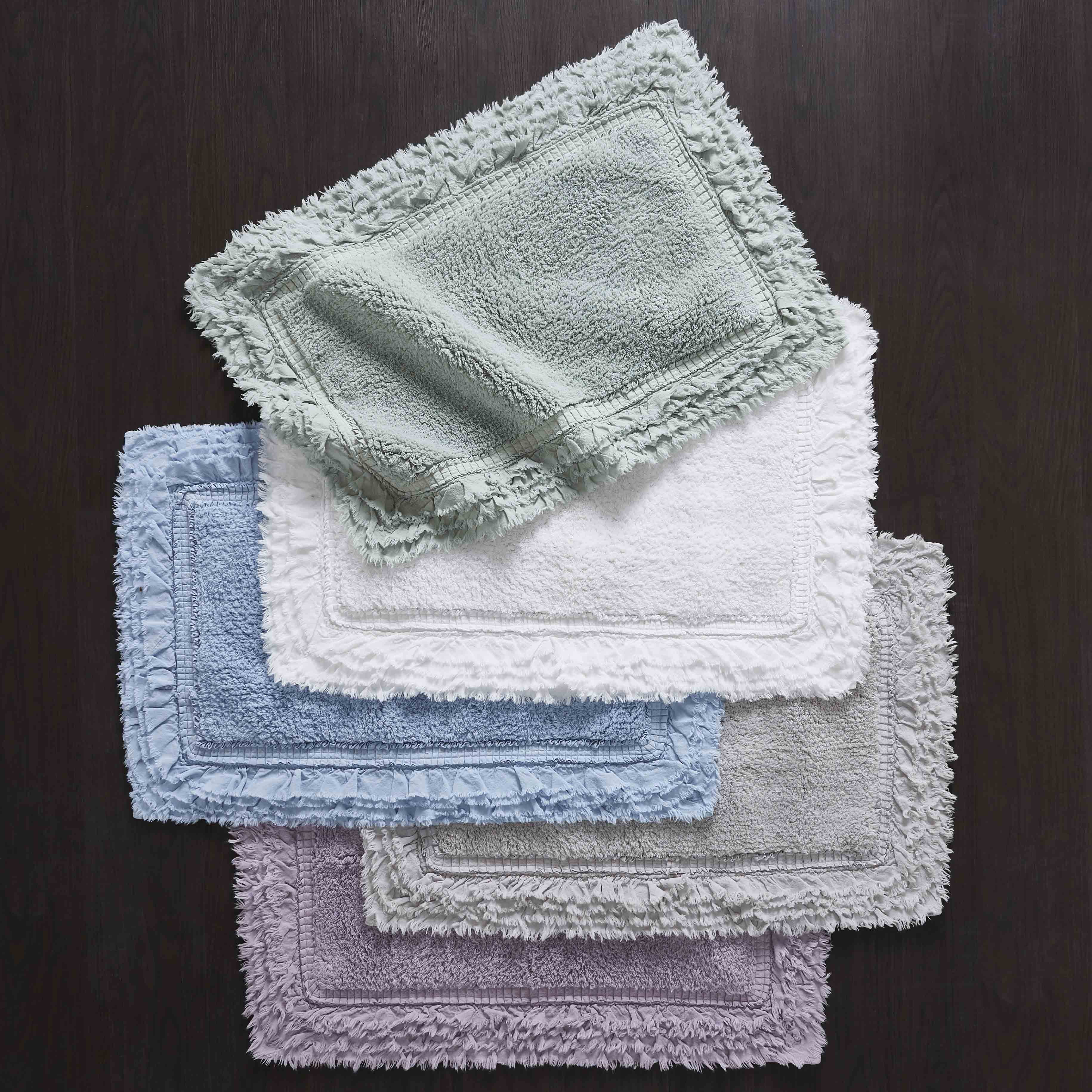 Simply Shabby Chic Ruffle Bath Rug, Blue Rush, 20 x 30