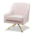 thumbnail image 1 of Baxton Studio Amaya Velvet Lounge Chair in Light Pink and Gold, 1 of 9