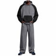 thumbnail image 2 of Maqroz Mens Sweatsuits 2 Piece Set Lightweight Tracksuit Long Sleeve Drawstring Hooded Sweatshirt and Wide Leg Sweatpant Breathable Lightweight Sport Wear, 2 of 9