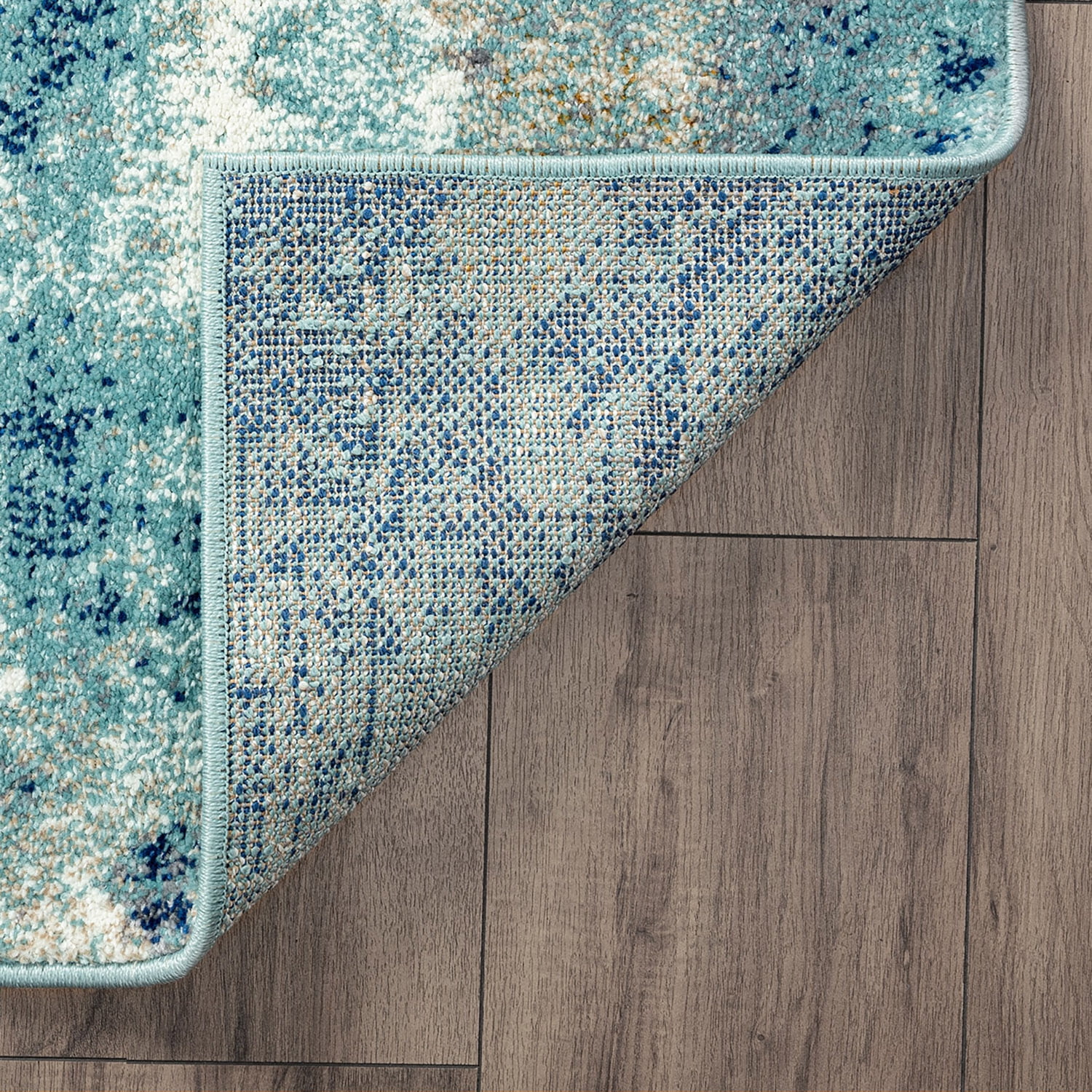 2x3 Modern Aqua Small Area Rug, Throw Mat for Indoor Entry | Ideal for Kitchen or Bathroom Rugs 2' x 3'