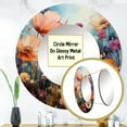 thumbnail image 3 of Designart "Meadow expressionistic Blooms Pointillism II" Plants & Flowers Coral Large Round Mirror - Round Mirror Wall Décor - Traditional Round Printed Mirror 36" x 36" Inch, 3 of 5