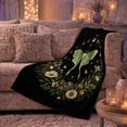 thumbnail image 6 of Green Luna Moth beneath Moon Phases and Stars, Mystical Botanical Style for Moth Lovers, Celestial Garden Motif and Birthday Gift, Cozy Flannel Blanket for Bedroom and Reading Nook, Home Decor, 6 of 9