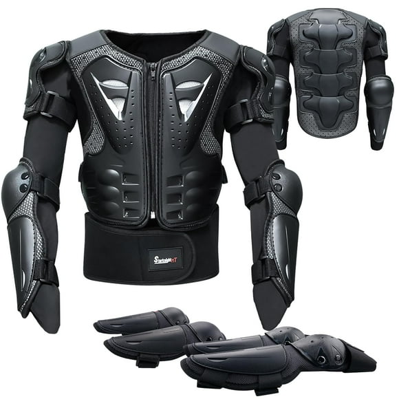 Kids Motorcycle Armor Suit Dirt Bike Gear Riding Protective Chest Spine Back Protector Shoulder Arm Elbow Knee Protector Pads for Cycling Skateboard,Skiing,Skating,Off-Ro