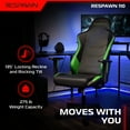 thumbnail image 4 of RESPAWN 110 Ergonomic Gaming Chair - Reclining Office Video Game Swivel Chair with Lumbar Support, Headrest, Heavy Duty, High Back, Racing Style Gaming Recliner Seat for Computer Gamer - Green, 4 of 7