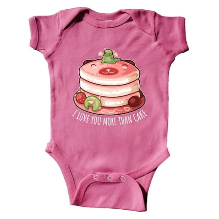 

Inktastic I Love You More Than Cake with Cute Dragons on Cake Gift Baby Boy or Baby Girl Bodysuit