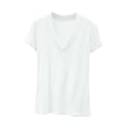 thumbnail image 3 of Fengqque Womens Modal T Shirts Short Sleeve V Neck Loose Breathable Plus Size Summer Tops White XL(XL), 3 of 5