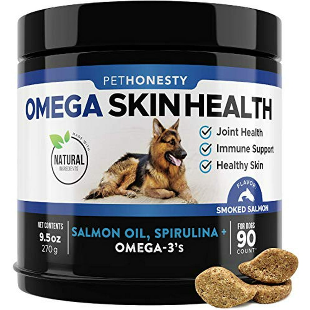 PetHonesty Omega SkinHealth Chews for Dogs - Omega 3 Fish Oil for Dogs