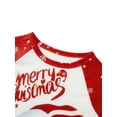thumbnail image 5 of Elippeo Christmas Family Pajamas Matching Set Letter Snowman Print Long Sleeve Tops and Plaid Pants Sleepwear, 5 of 10