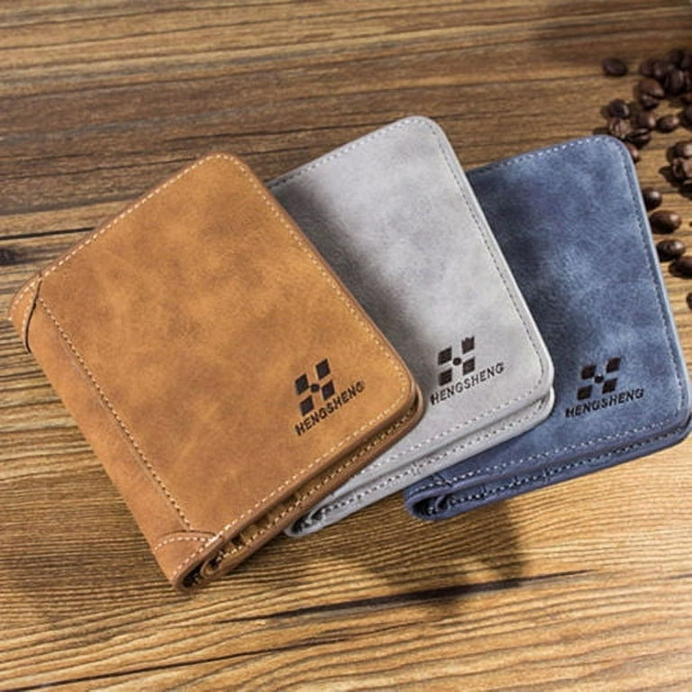 RAWHYD Full Grain Leather Trifold Chain Wallets for Men with Snap