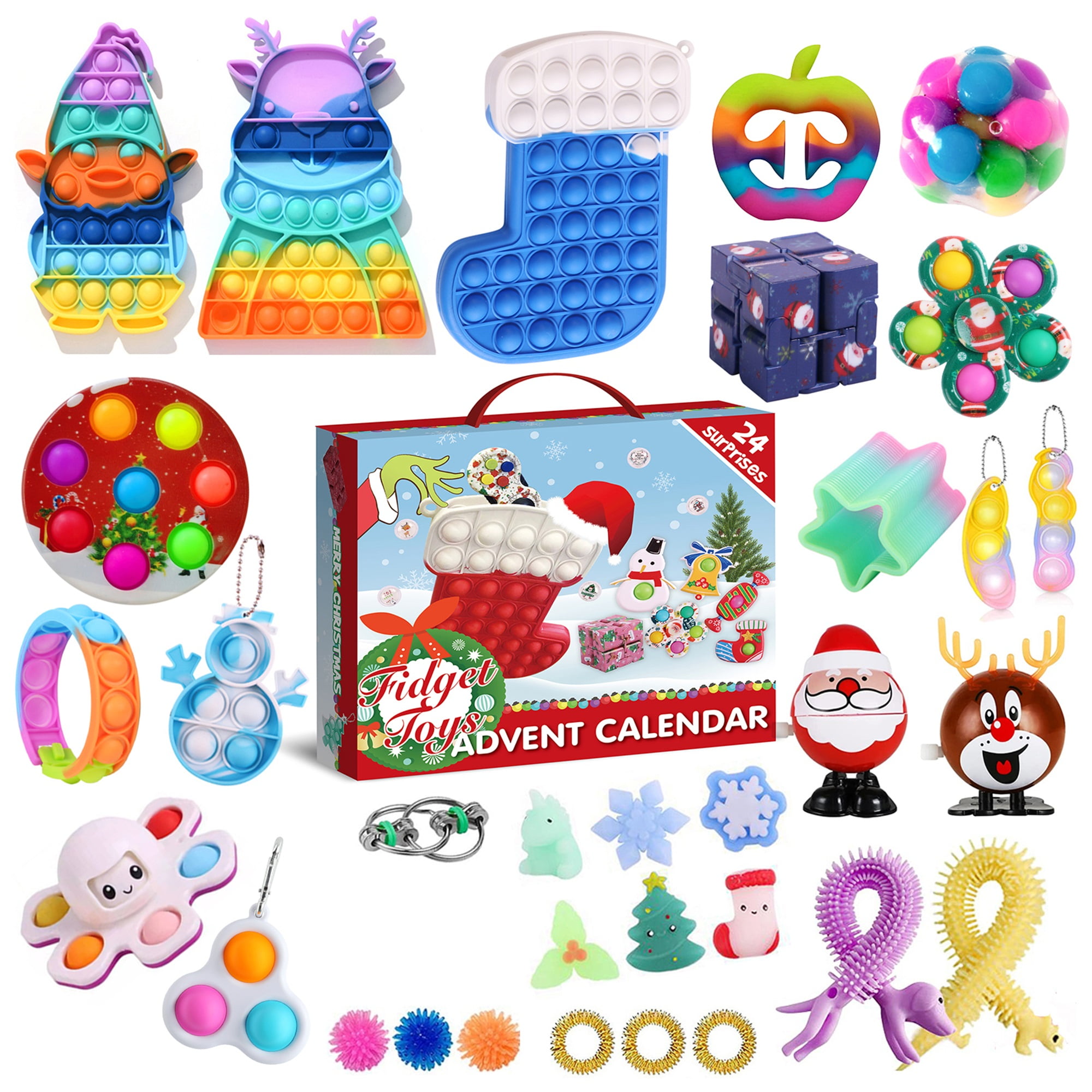 COUTEXYI Pop Christmas Set Fidget Toys,Adult Advent Calendar 2021 Kids Pop Christmas
