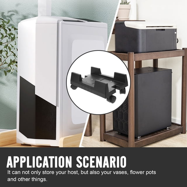 HONMEET 1Pcs Support Roulant pour Ordinateur Support de Boîtier PC Noir Protection contre les Collisions Bureau Rentrée des Classes