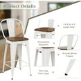 thumbnail image 5 of Apeaka Swivel Metal Bar Stools with Backs Counter Stools Set of 4 Counter Height Stools High Back Bar Stool 26 Inch Bar Stools Farmhouse Matte White, 5 of 9