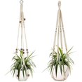 thumbnail image 1 of Set Of 2 Macrame Hanging Baskets Cotton Rope Hanging Basket Flower Pot Plant Holder Hanger For Indoor Outdoor Ceilings, 1 of 5