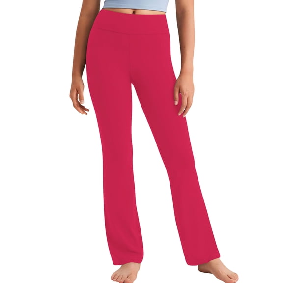 Ugoldhm Girl's High Waist Flare Yoga Pants – Stretch Fabric Bootcut Palazzo Pants for Workout, Loungewear