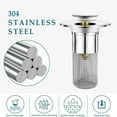 thumbnail image 4 of Kouglh Drain, Stainless Steel Floor Drain Filter Bathroom, Sink Stopper Pop Up Drain Plug Filter, Bathtub Drain Hair Catcher, with Removable Filter Basket (4Pcs), 4 of 8