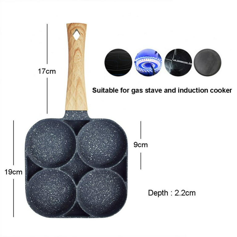  DIIG Egg Pan Non Stick Pancake Pan, 4-Cup Nonstick Egg Frying  Pan, Granite Mini Egg Cooker Pan for Breakfast, Small Egg Skillet Suitable  For Gas Stove & Induction Top: Home 