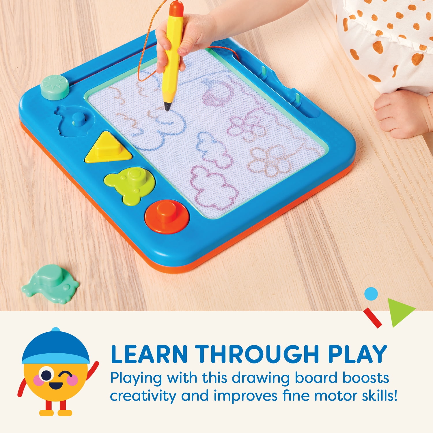 Battat EasyDoodle Magnetic Drawing Plastic Board with Color Reveal, Toddler and Preschool Toys  (图4) Battat EasyDoodle Magnetic Drawing Plastic Board with Color Reveal, Toddler and Preschool Toys  (图4)
